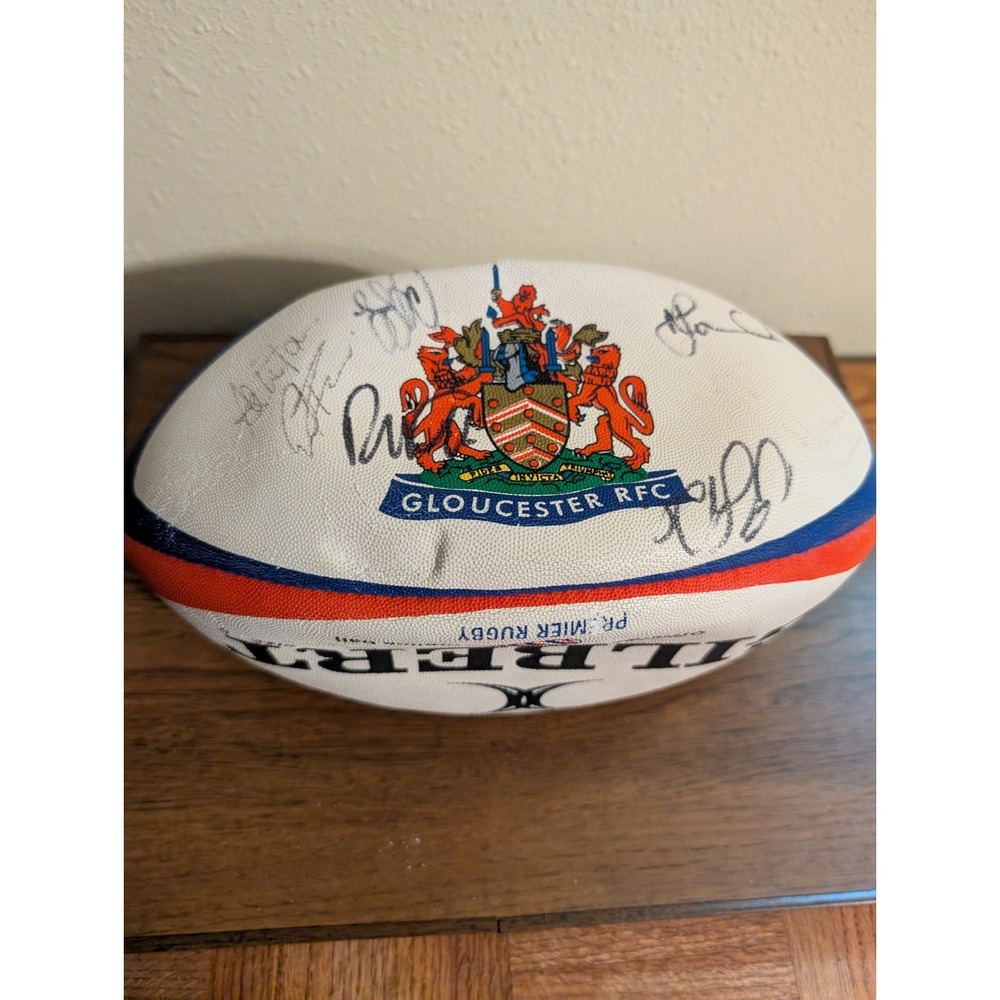 Gilbert Official Replica Ball Size 5 Rugby Football Signed Gloucester Rfc Team
